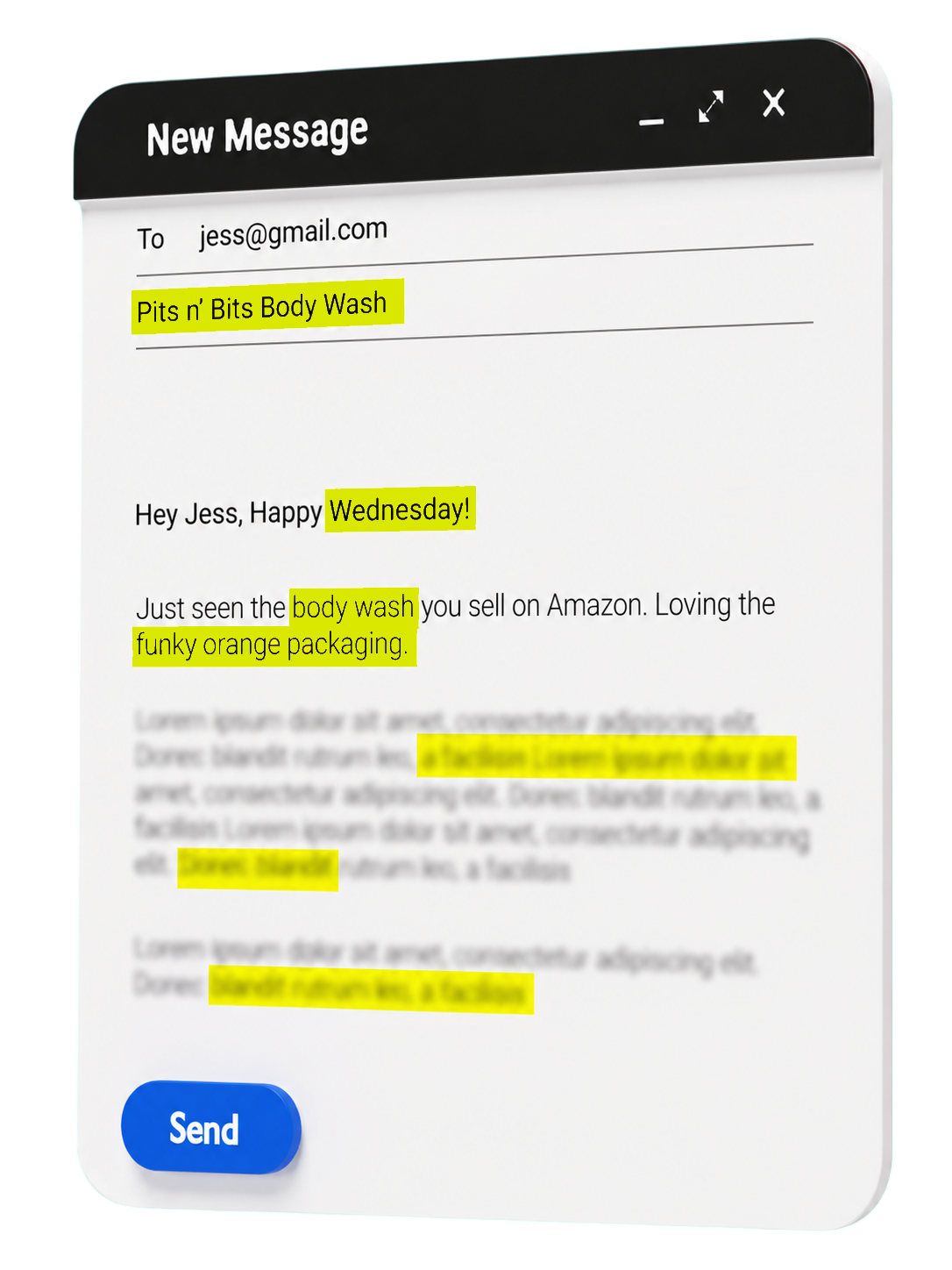 Personalised email example 1