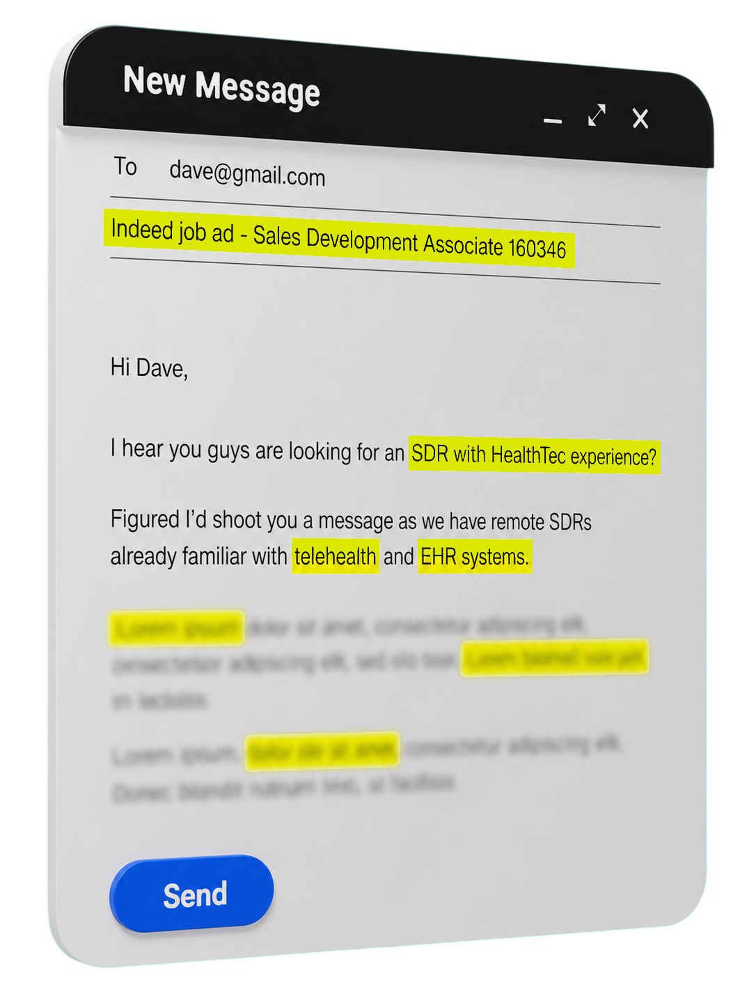 Personalised email example 2